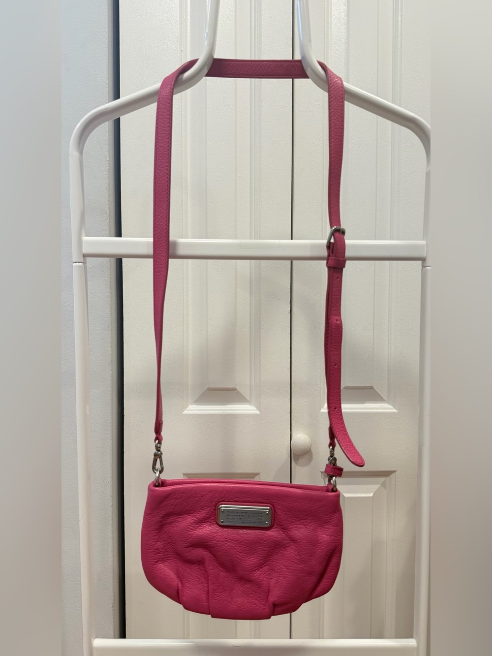 Marc By Marc Jacobs Classic Q Percy Pink Pebbled Leather Crossbody Shoulder Bag